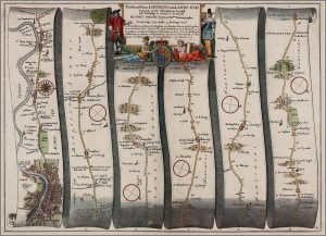 Part of John Ogilby's road map of Britain c. 1670